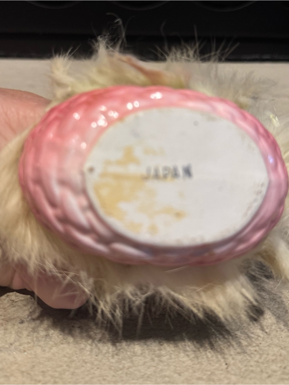 Vintage MCM Japan Ceramic Furry Kittens in a Pink Basket - Picture 6 of 9